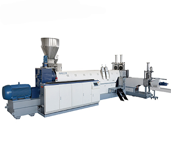 SJ two stages pelletizing line for HDPE flakes, washed and dry squeezed PP PE film